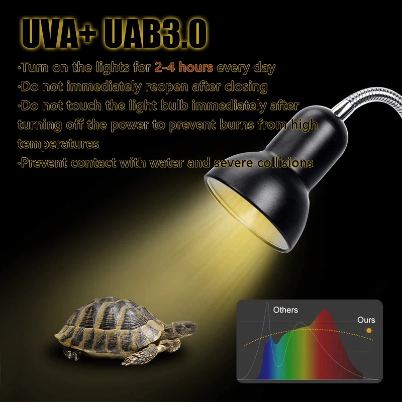 Reptile heating lamp holder UVA UVB Light Rotatable Basking Spot Light Simulated Sunlight For Turtle Lizard Dimmable 220-240V - Image 4