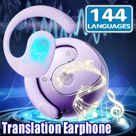BY01- True Wireless Earphones, Simultaneous Translation Earphones, Supports 144 Languages Bidirectional Translation