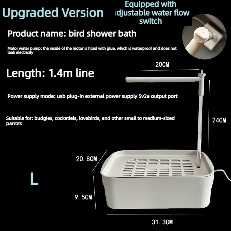 Bird Daily Use Bathtub Bird Shower Basin for Health Tabletop Parrots Bathing Parrot PeonyBath Automatically Circulates Bird Bath - Image 3