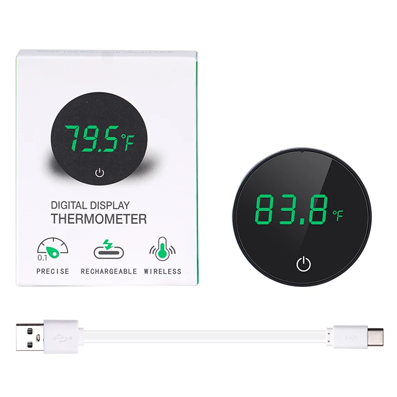 Aquarium Thermometer LCD Digital External Thermometer Charging Type-C Fish Tank Mini Thermometer High Precision - Image 2