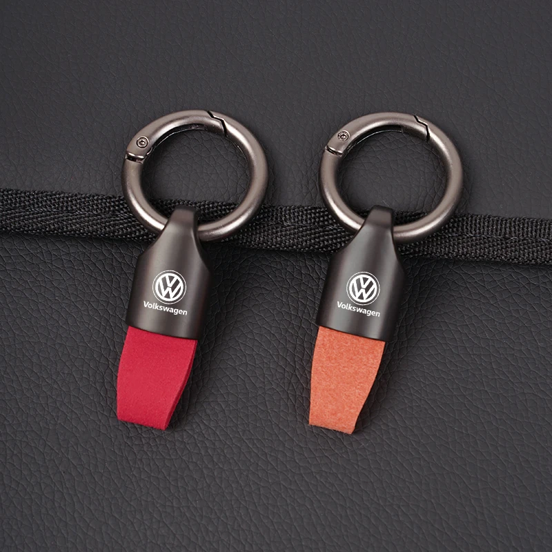 Luxury Men Women Suede/Metal Key Chain Fashion Keychain Key Ring Holder For VW GTI Jetta Golf Tiguan Polo Transporter Passat GTD - Image 2