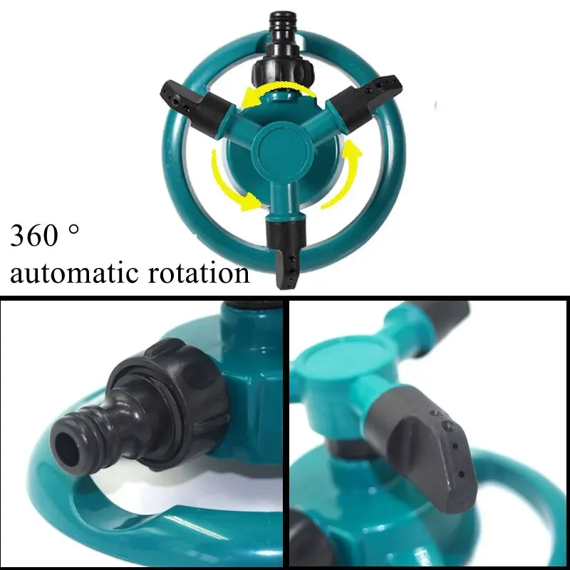 360° Auto-Rotating Adjustable Garden Sprinkler Nozzle Plastic Irrigation Water-Saving Tool for Lawn & Agricultural Use - Image 6