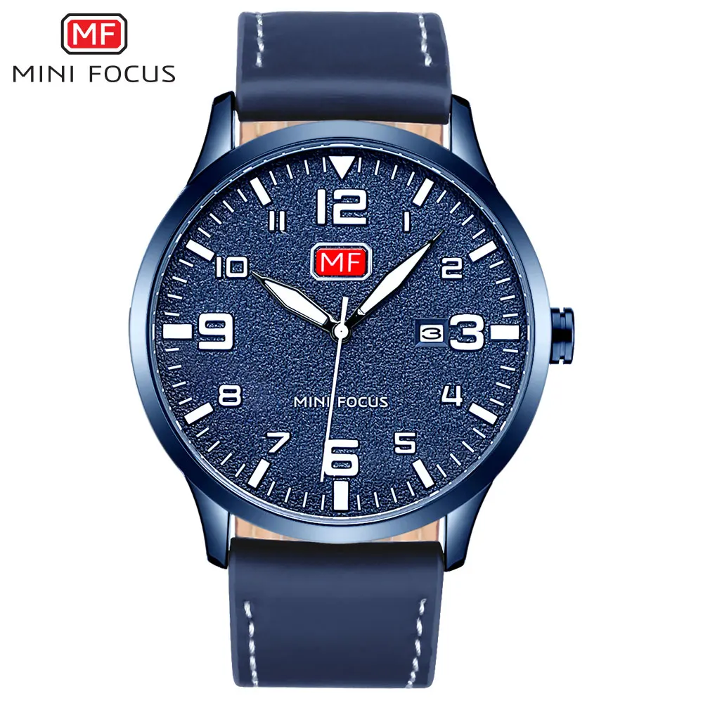 MINI FOCUS 0158 G Fashion Green Leather Watches Men Army Navy Watch Relojes - Image 8