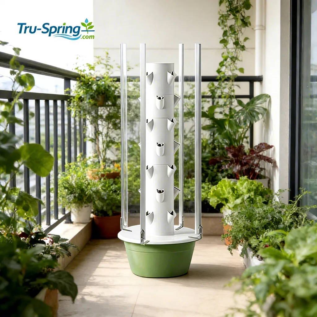 7 Layers Hydroponic Tower Garden System with Full Spectrum LED Lights Indoor Aeroponic Vertical Growing System for Lettuce Herbs
