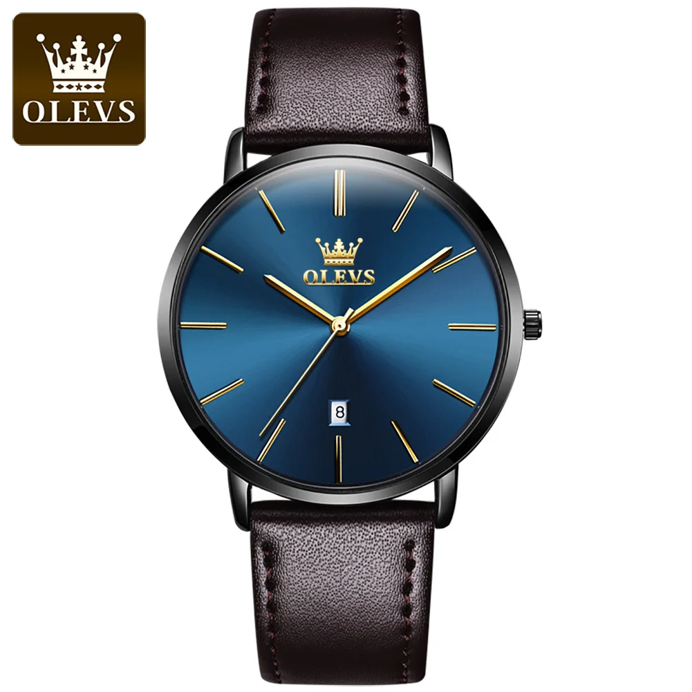 OLEVS 5869 Couple Hand Watch Luxury Brand Genuine Leather WristWatch Not Specified WaterProof Quartz Watch for Men and Women - Image 11