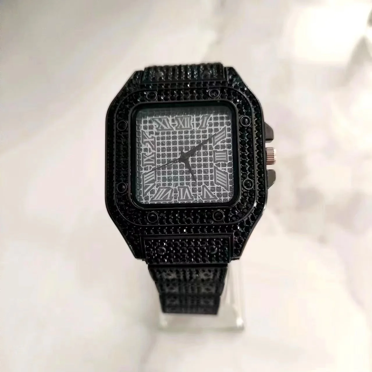 Hip Hop Diamond Watch Fashion Luxury Quartz Watches Stainless Steel Diamond Dial Iced Out Quartz Watch - Image 10
