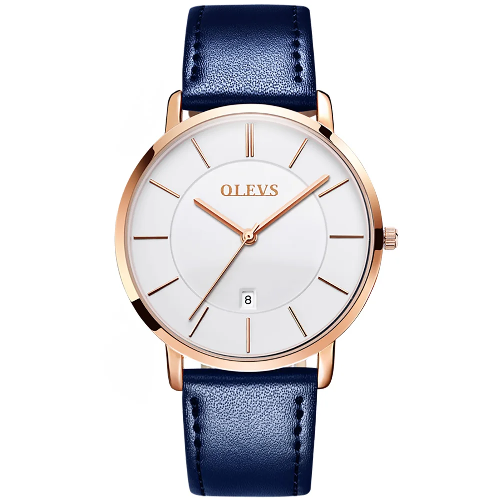 OLEVS 5869 Couple Hand Watch Luxury Brand Genuine Leather WristWatch Not Specified WaterProof Quartz Watch for Men and Women - Image 16