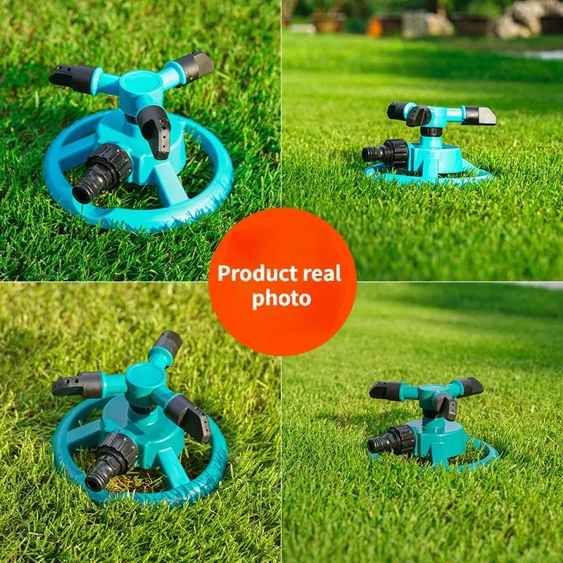 360° Auto-Rotating Adjustable Garden Sprinkler Nozzle Plastic Irrigation Water-Saving Tool for Lawn & Agricultural Use - Image 2