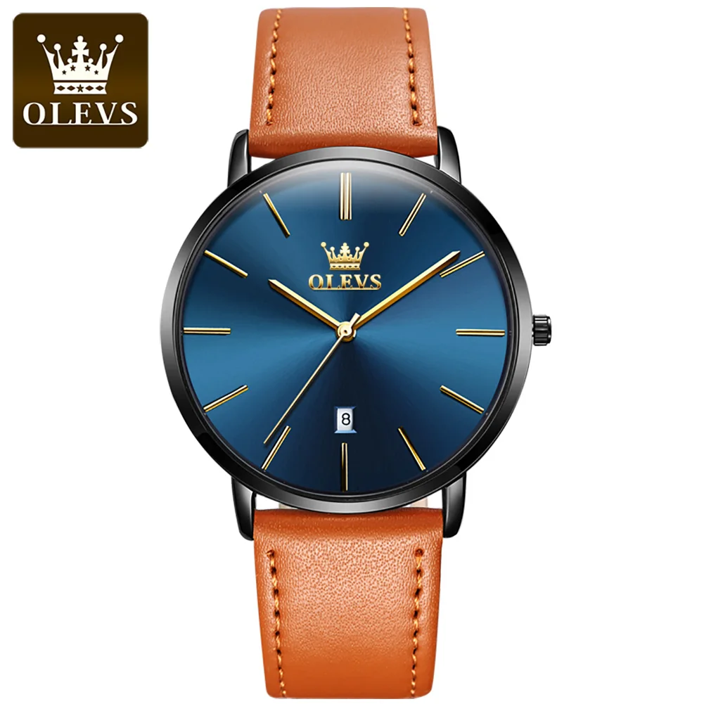 OLEVS 5869 Couple Hand Watch Luxury Brand Genuine Leather WristWatch Not Specified WaterProof Quartz Watch for Men and Women - Image 10