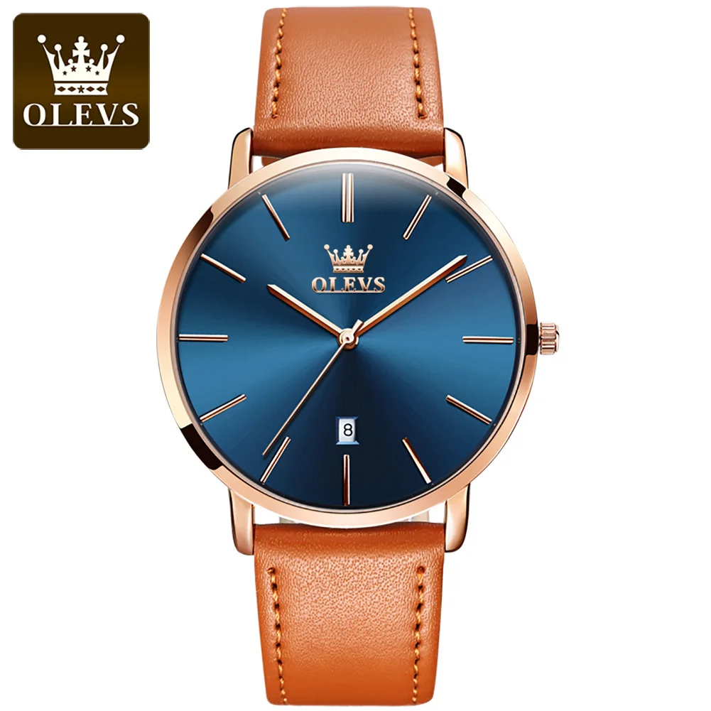 OLEVS 5869 Couple Hand Watch Luxury Brand Genuine Leather WristWatch Not Specified WaterProof Quartz Watch for Men and Women - Image 13