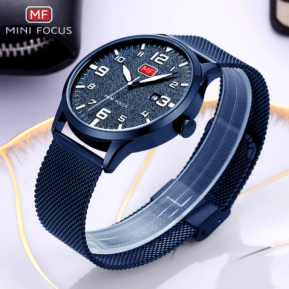 MINI FOCUS 0158 G Fashion Green Leather Watches Men Army Navy Watch Relojes - Image 5