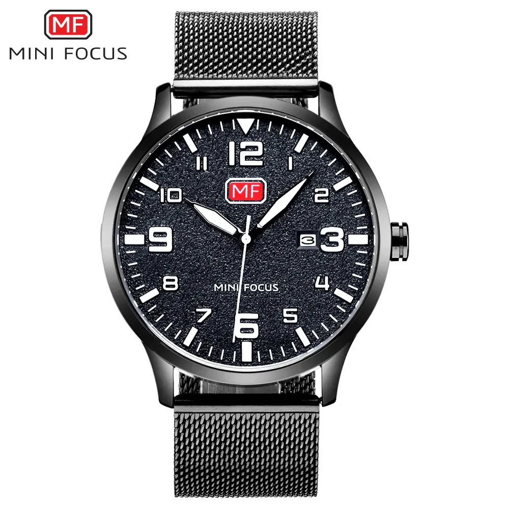 MINI FOCUS 0158 G Fashion Green Leather Watches Men Army Navy Watch Relojes - Image 4