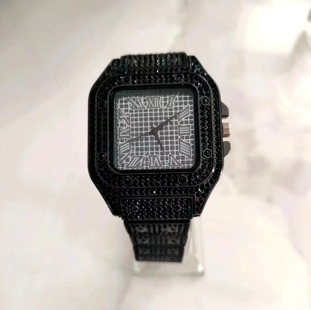 Hip Hop Diamond Watch Fashion Luxury Quartz Watches Stainless Steel Diamond Dial Iced Out Quartz Watch - Image 5