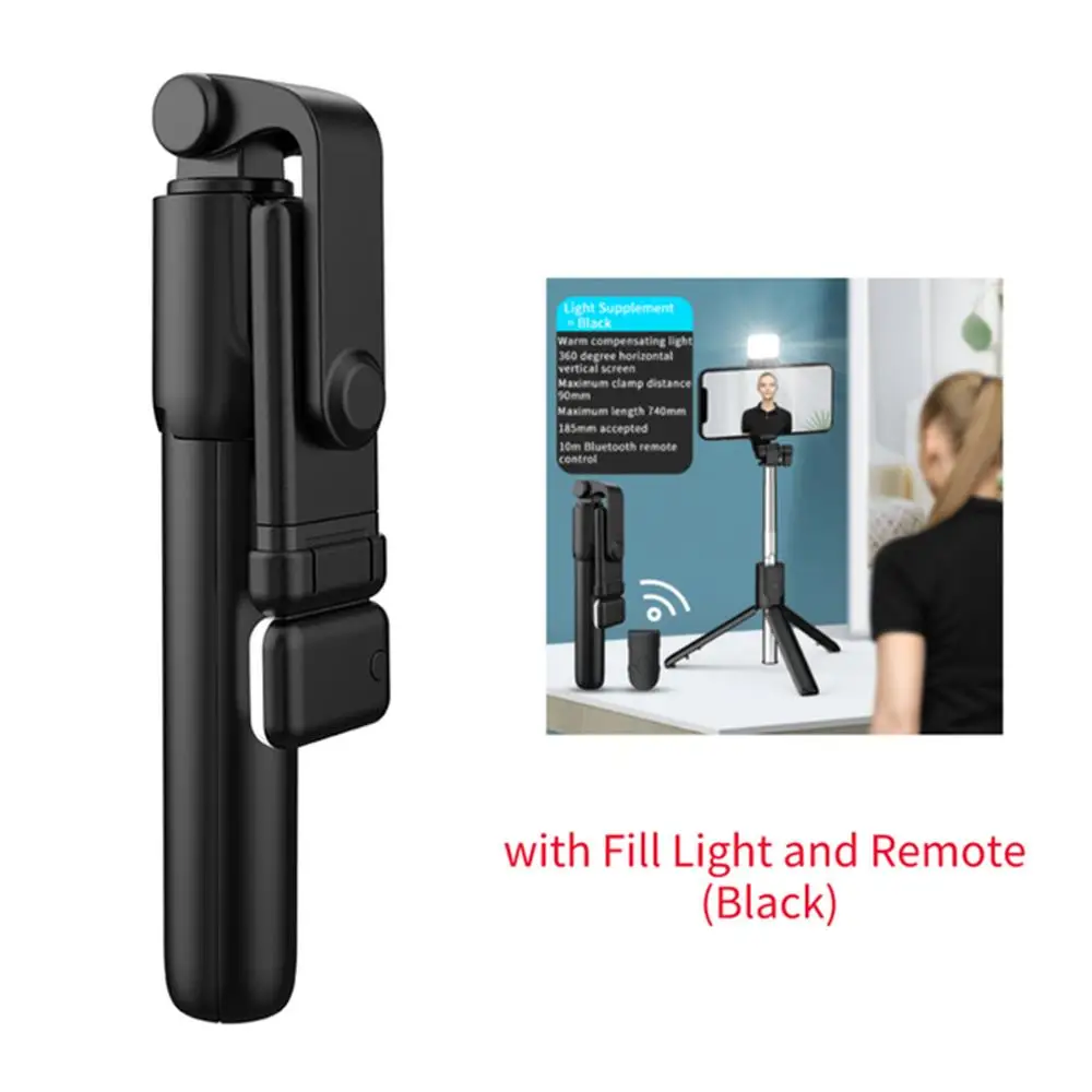 Wireless Bluetooth Selfie Stick Foldable Portable Tripod With Fill Light Remote Control For Android iPhone Smartphone Shoot Vlog - Image 8