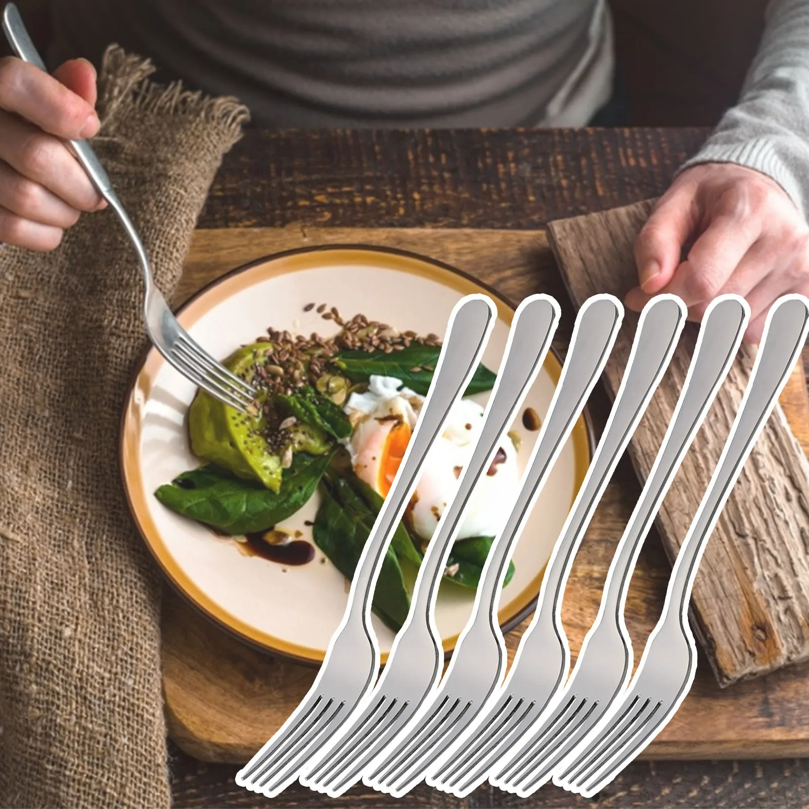 6Pcs Stainless Steel Fruit Forks Dessert Forks Lovely Mini Fork Set Snack Cake Dessert Forks Cafeteria Home Kitchen Flatware - Image 2