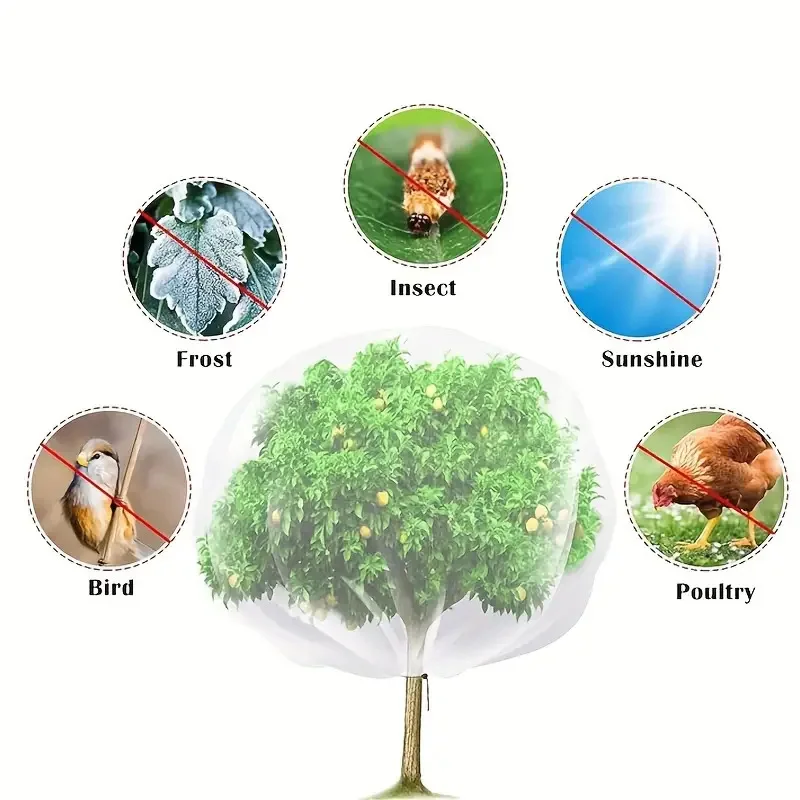 120x180cm Fruit Tree Protective Net Bags with Zipper and Drawstring Garden Vegetable Mesh Cover Anti Birds Squirrels - Image 6