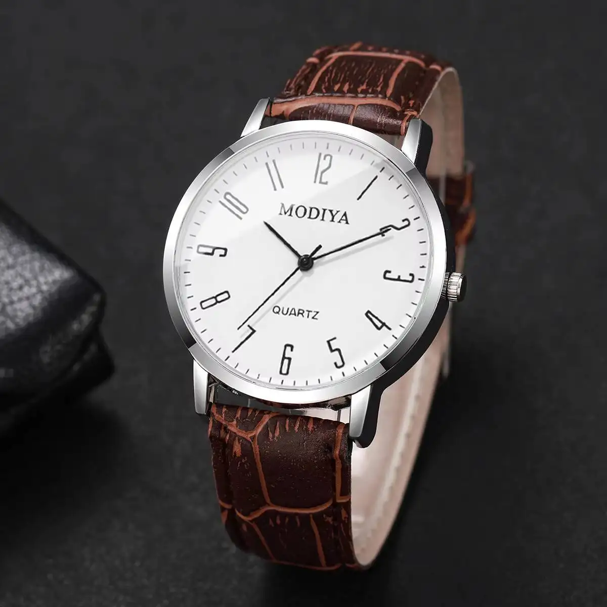 3PCS Fashio Arabic Dial Men Business Watches Set Casual Leather Strap Quartz Wristwatches Relogio Masculino(Without Box) - Image 4