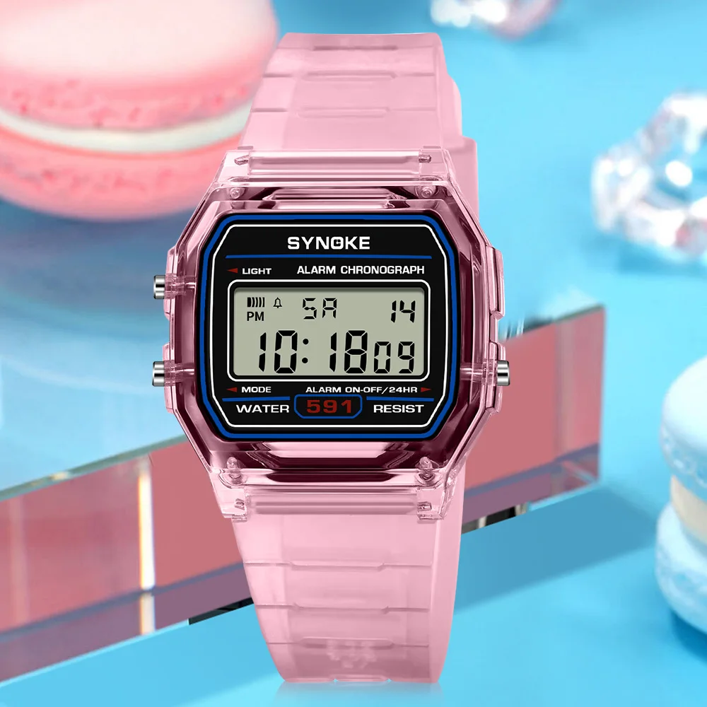 SYNOKE Student Digital Watch Unisex Sport Watch Multifunction Sports Waterproof Luminous LED Classic Watch For Men And Lady