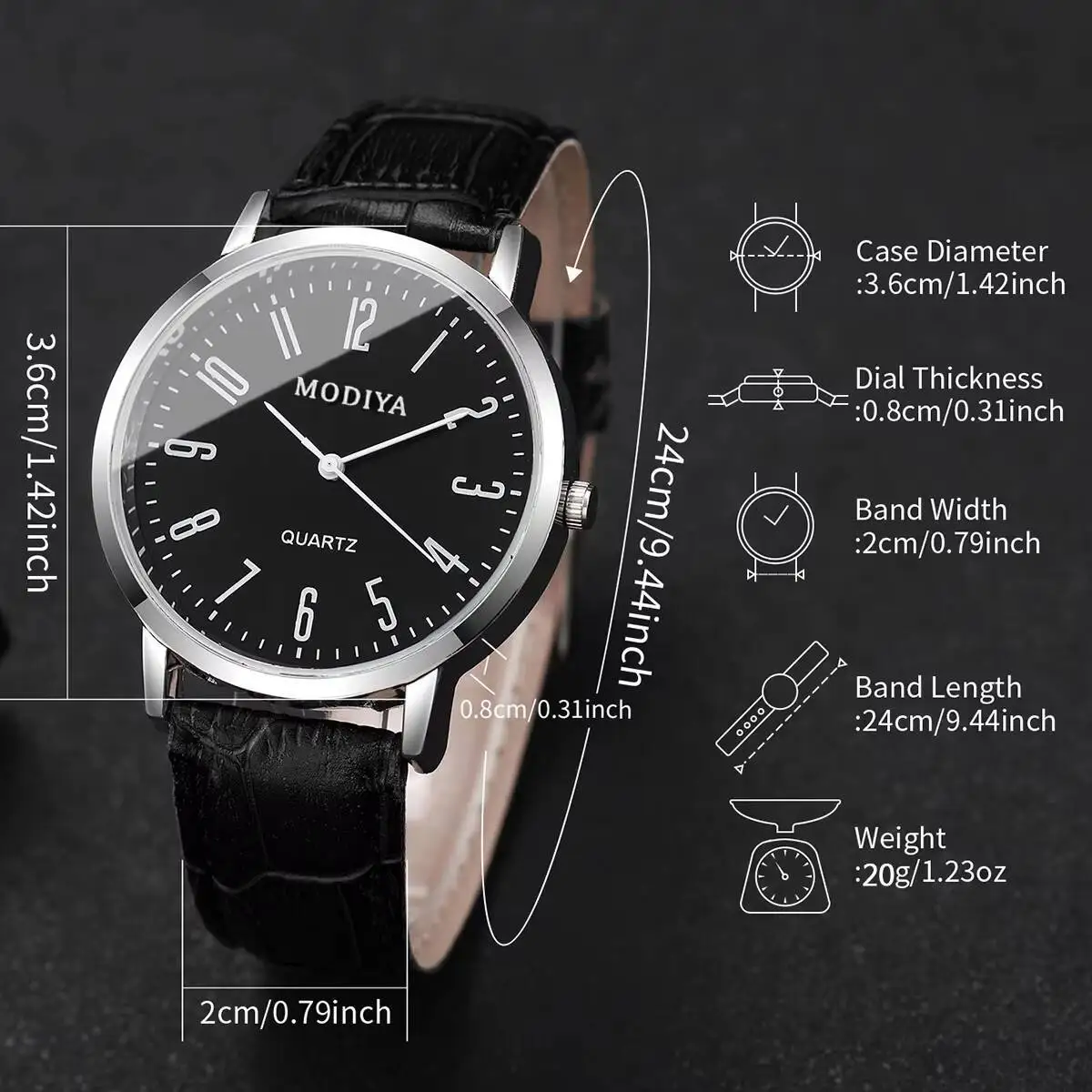 3PCS Fashio Arabic Dial Men Business Watches Set Casual Leather Strap Quartz Wristwatches Relogio Masculino(Without Box) - Image 6