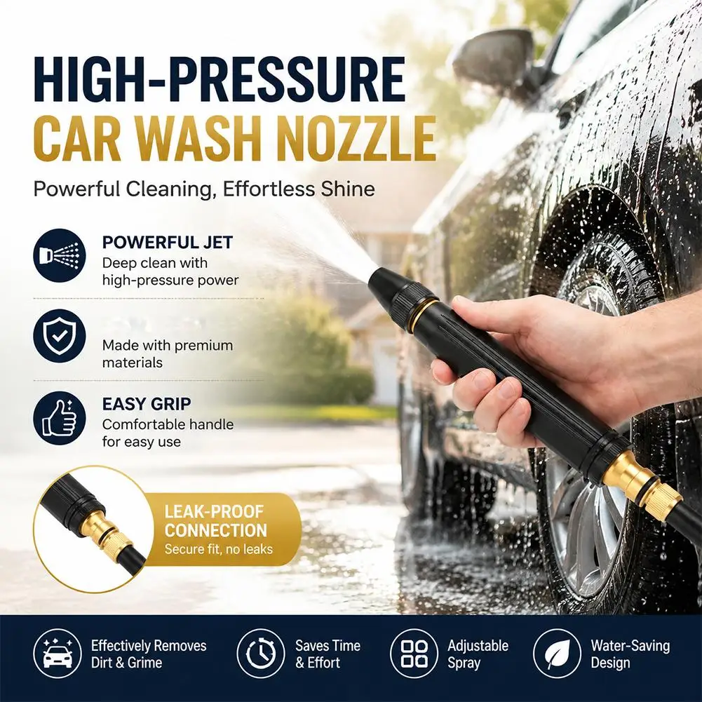 High Pressure Garden Hose Nozzle, High Pressure Water Gun Hose 3 Spray Patterns for Car Washing, Garden Watering, Patio Cleaning - Image 4