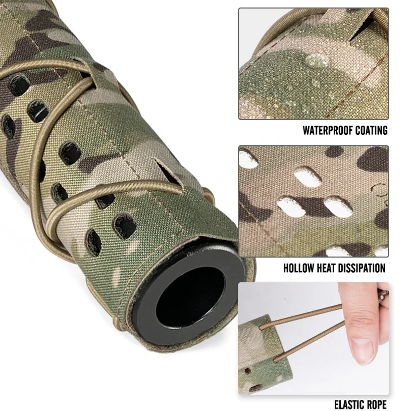 Upgrade Tactical Airsoft Suppressor Cover Adjustable CS Camouflage Protective Cover Barrel Protector Cover for Hunting Shooting - Image 5