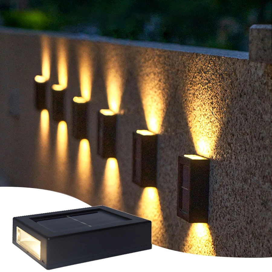 Solar Outdoor Wall Light IP65 Waterproof Up Down Wall Washer Lamp Garden Landscape Balcony Yard Porch Street Pathway Decor - Image 2
