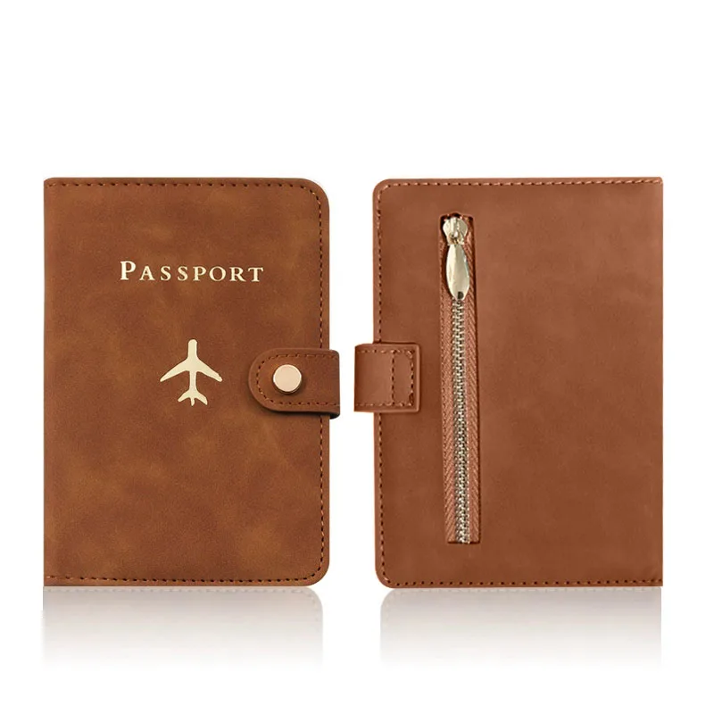 Airplane Print PU Leather Passport Holder for Men And Women with Zipper Pocket And SIM Card Slot Travel Document Wallet - Image 12