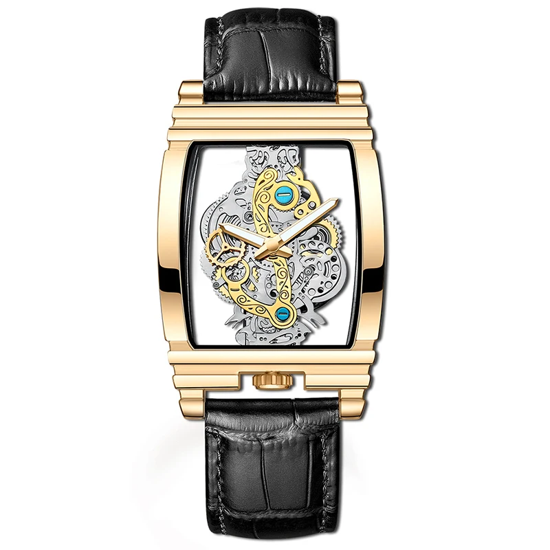 New Fashion Double Sided Hollowed Out Transparent Watch Men Luxury Gold Watches Full Steel Quartz Wristwatches Men Montre Homme - Image 7