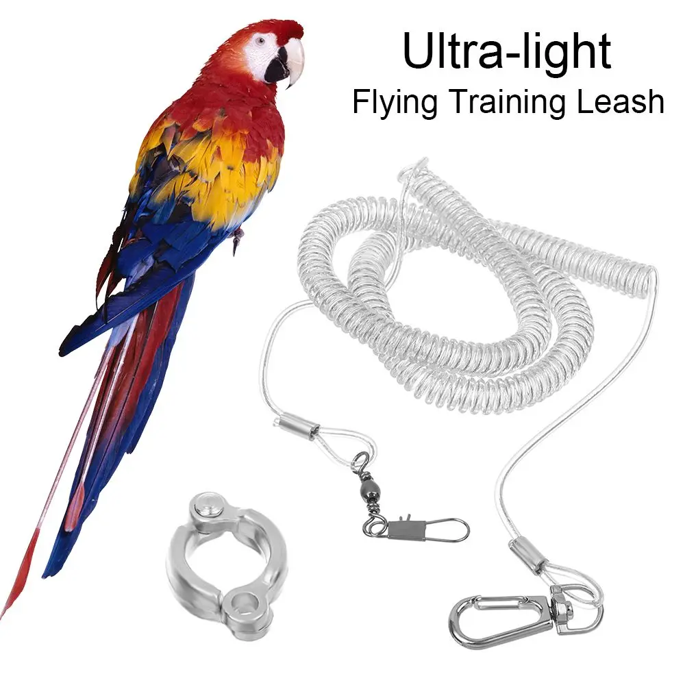 Bird Training Cockatiel Harness Flying Training Leash Parrot Bird Ultra-light Flexible Rope Anti-bite Leg Ring