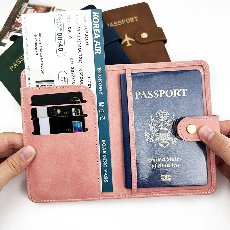 Airplane Print PU Leather Passport Holder for Men And Women with Zipper Pocket And SIM Card Slot Travel Document Wallet - Image 5