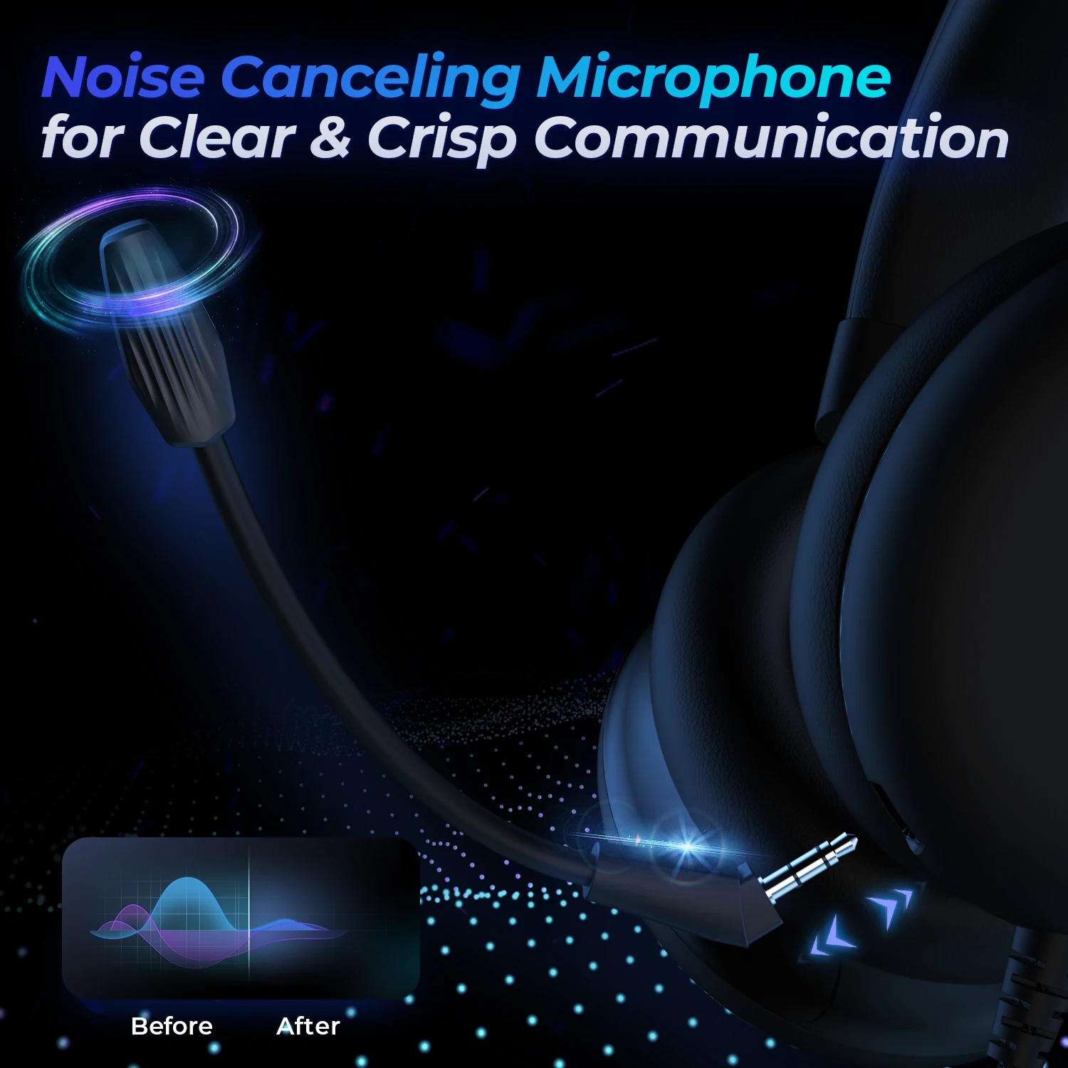 Gaming Headset for PC, Ps4, Ps5, Xbox Headset with 7.1 Surround Sound, Gaming Headphones with Noise Cancelling Mic - Image 3