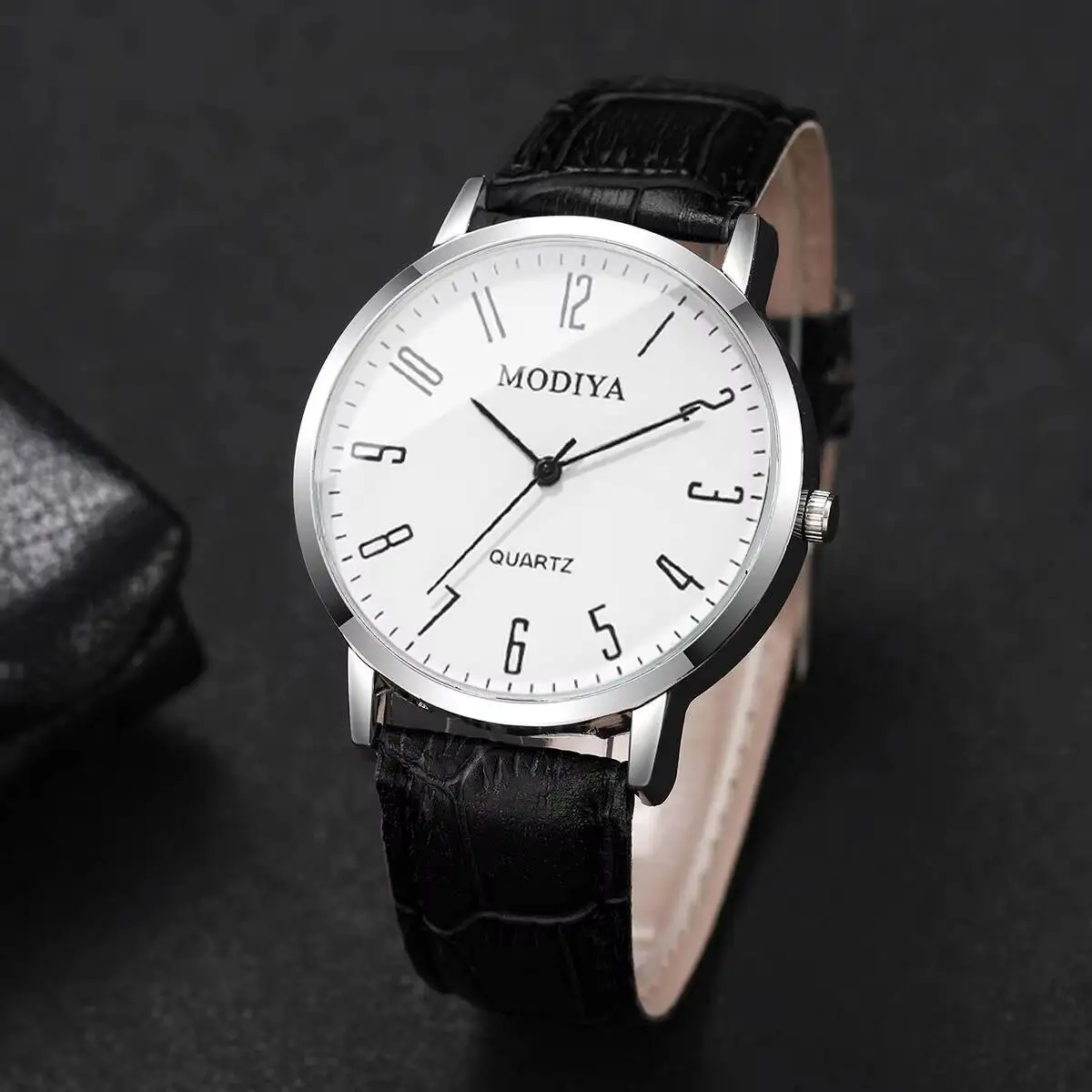 3PCS Fashio Arabic Dial Men Business Watches Set Casual Leather Strap Quartz Wristwatches Relogio Masculino(Without Box) - Image 5