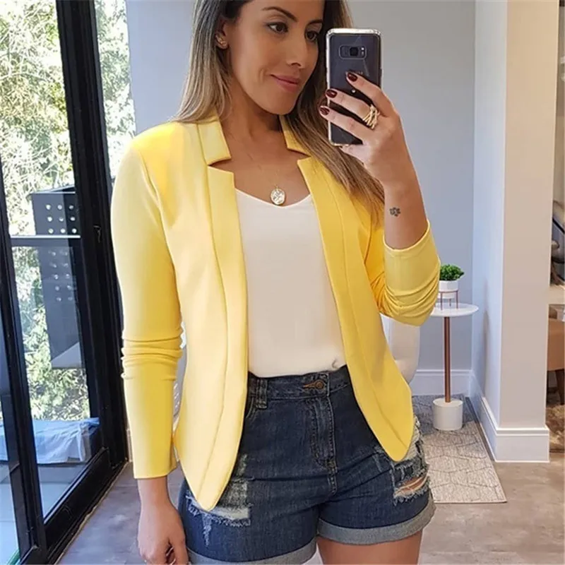 Autumn and winter new style elegant slim fit solid color casual professional small suit jacket top - Image 6