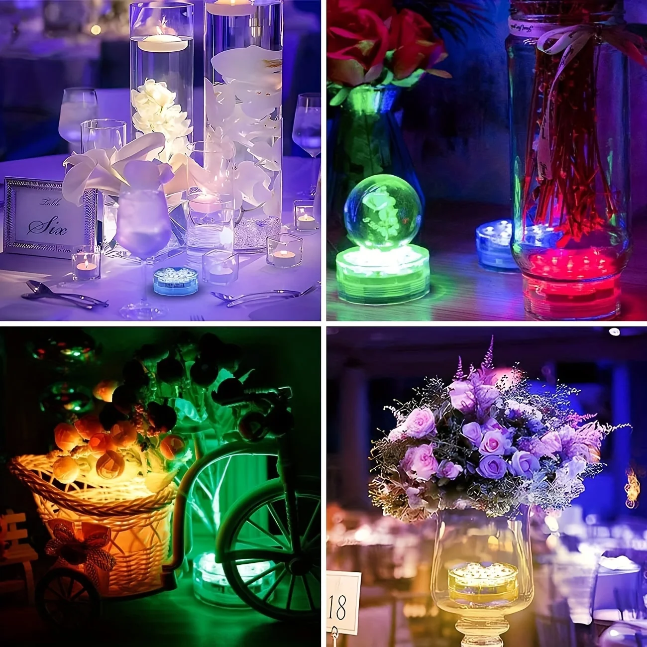 Remote Control Underwater Light Waterproof,Color Changing LED Pool Lamp for Indoor Aquarium, Bowl, Table Centerpiece Nightscape - Image 2
