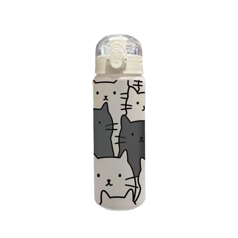 780ML 3D Cartoon Cat Printed Durable Water Bottle PVC-Free, Leak-Proof, Matte Finish, Includes Carry Loop, Perfect for Holidays - Image 8