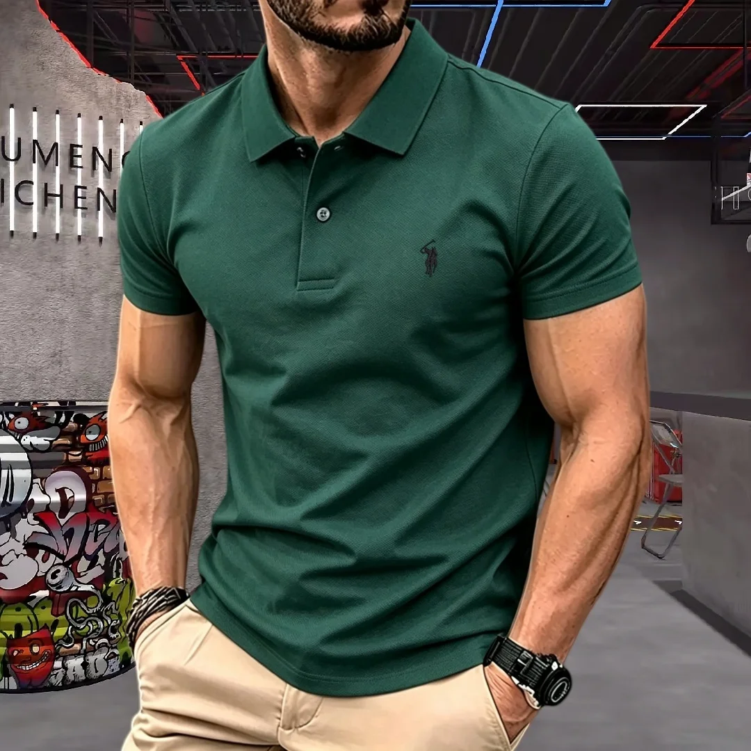 2026 High-End Brand Men Polo Shirt 100% Polyester Fiber 2026 Summer Luxury Pony Embroidery Short Sleeve Golf Casual T-Shirt - Image 11