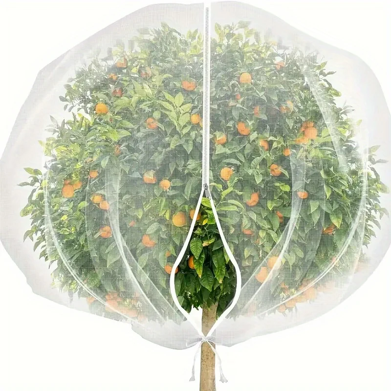 120x180cm Fruit Tree Protective Net Bags with Zipper and Drawstring Garden Vegetable Mesh Cover Anti Birds Squirrels