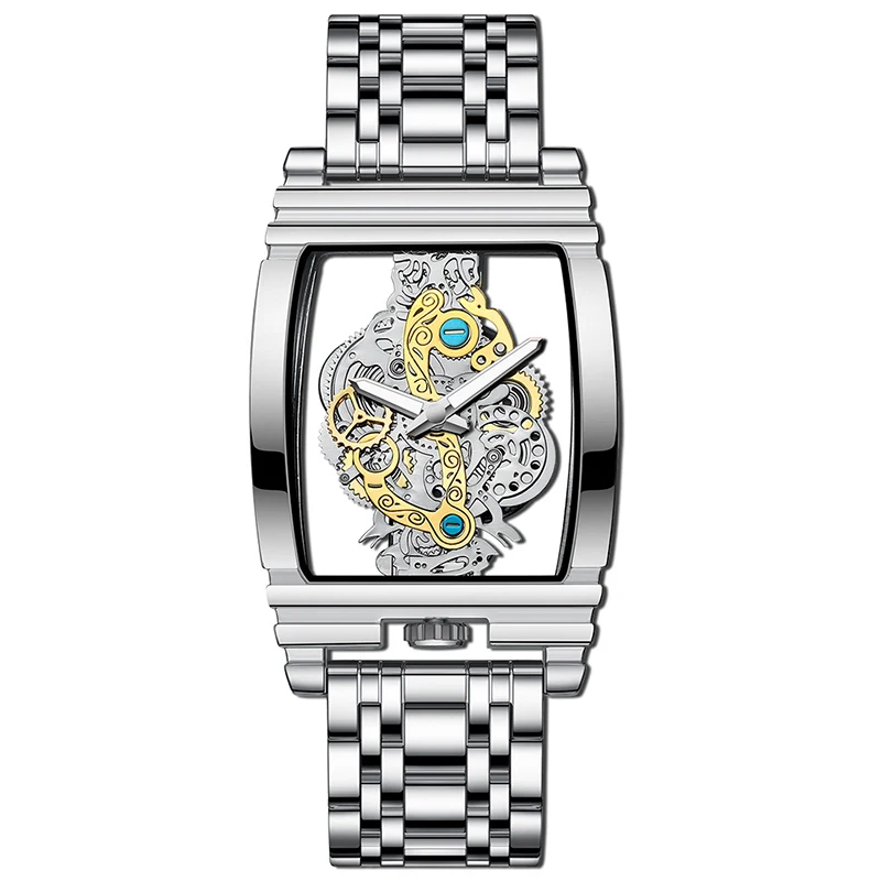 New Fashion Double Sided Hollowed Out Transparent Watch Men Luxury Gold Watches Full Steel Quartz Wristwatches Men Montre Homme - Image 13