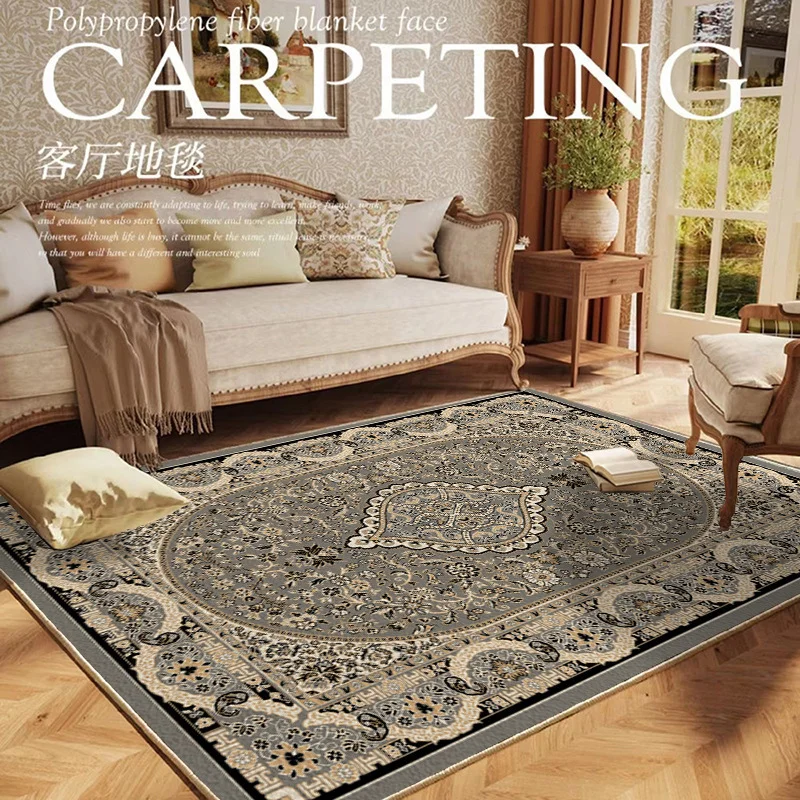 VIKAMA Retro Persian Living Room Carpet Non-slip and Easy-to-Clean Sofa Cushion Dining Room Bedroom Carpet Home Decoration - Image 3