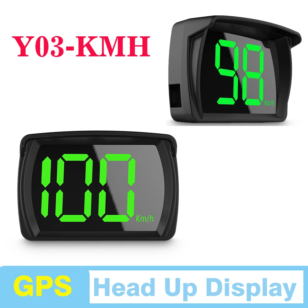 Professional Y03 GPS Speedometer HUD Head Up Display Digital Car Speed Projection Big Font KMH Meter Plug And Play