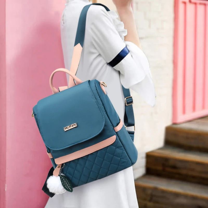 Fashionable Women's Backpack, Adjustable Shoulder Straps, Multiple Back Styles, Zipper Closure, Polyester Lining, Suitable for V - Image 5