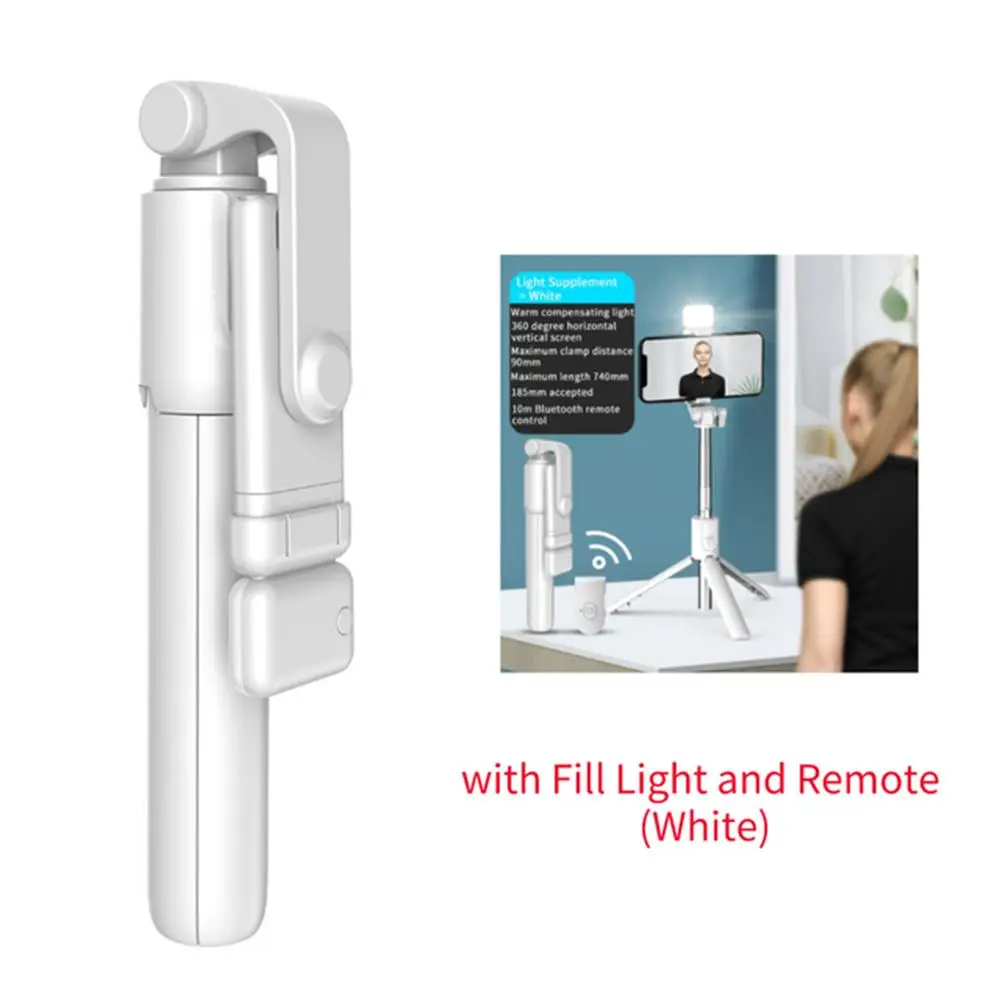 Wireless Bluetooth Selfie Stick Foldable Portable Tripod With Fill Light Remote Control For Android iPhone Smartphone Shoot Vlog - Image 7
