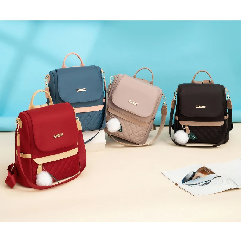 Fashionable Women's Backpack, Adjustable Shoulder Straps, Multiple Back Styles, Zipper Closure, Polyester Lining, Suitable for V - Image 4