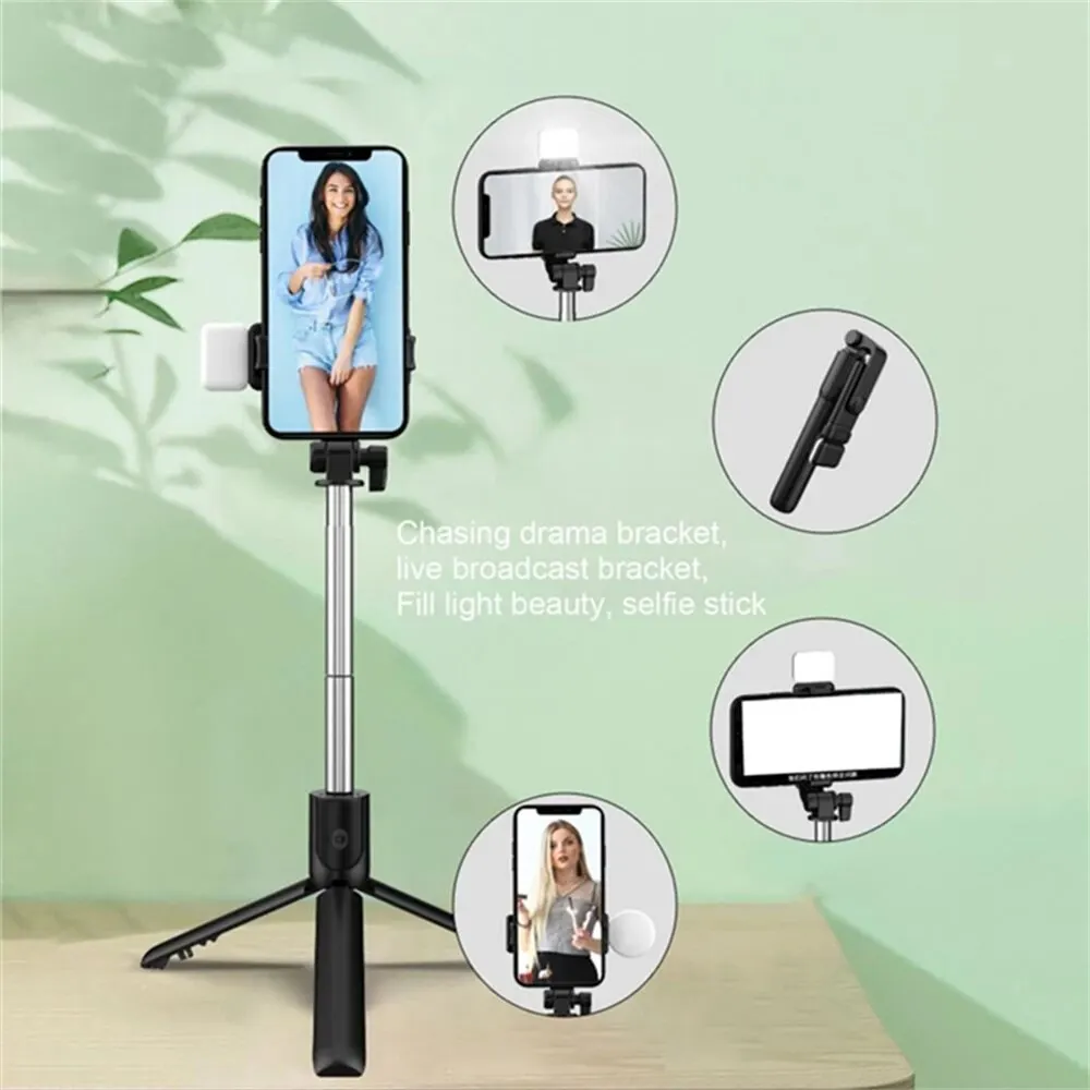 Wireless Bluetooth Selfie Stick Foldable Portable Tripod With Fill Light Remote Control For Android iPhone Smartphone Shoot Vlog - Image 6