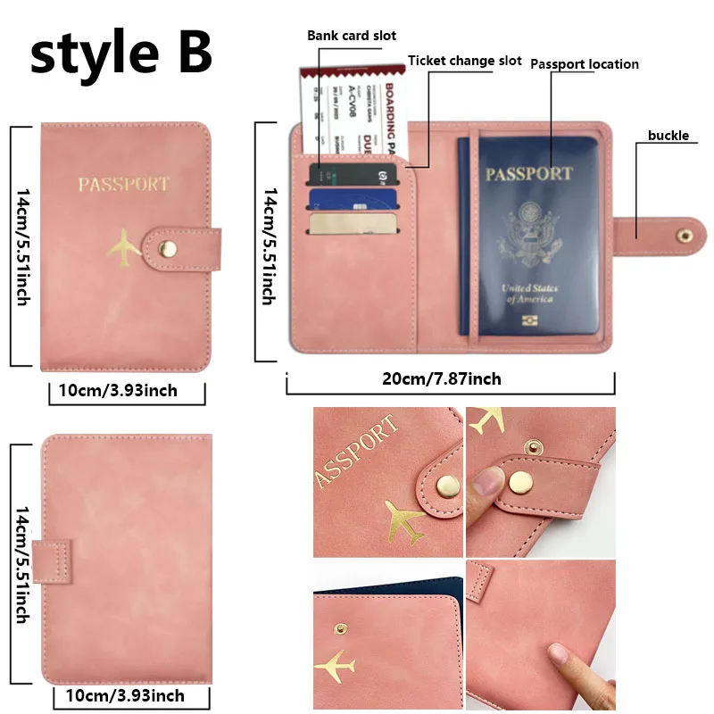 Airplane Print PU Leather Passport Holder for Men And Women with Zipper Pocket And SIM Card Slot Travel Document Wallet - Image 4