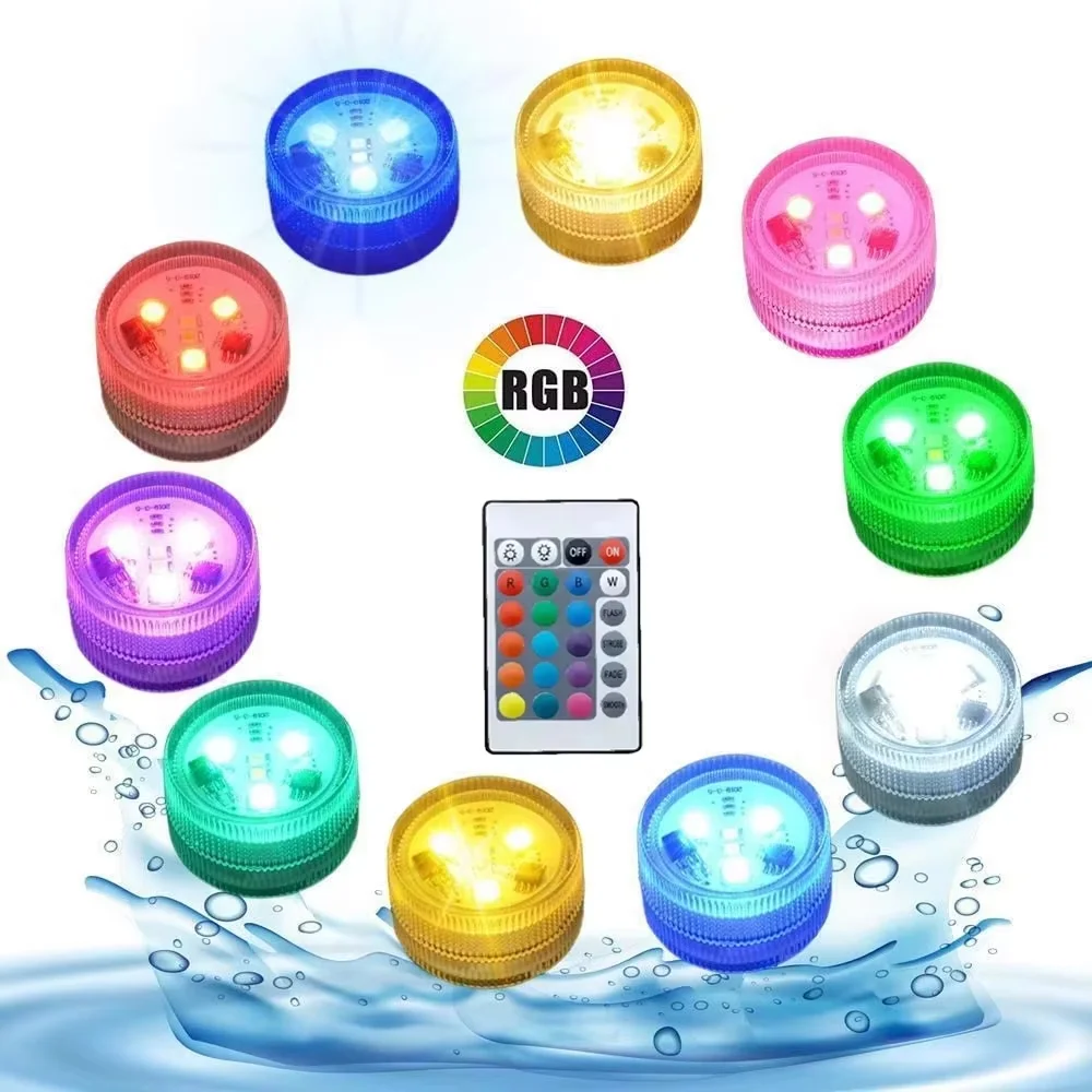 Remote Control Underwater Light Waterproof,Color Changing LED Pool Lamp for Indoor Aquarium, Bowl, Table Centerpiece Nightscape - Image 4