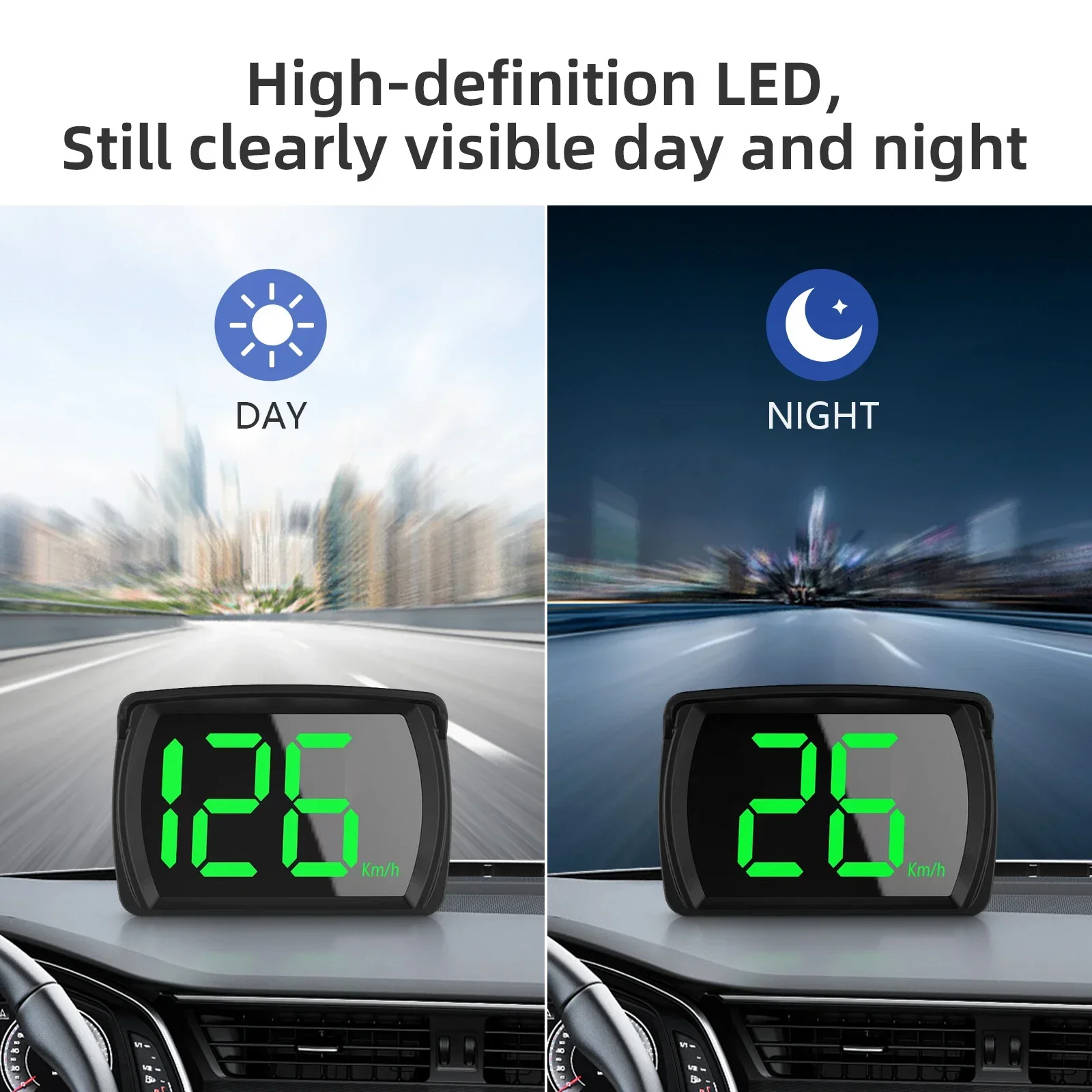 Professional Y03 GPS Speedometer HUD Head Up Display Digital Car Speed Projection Big Font KMH Meter Plug And Play - Image 3