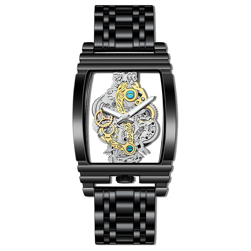 New Fashion Double Sided Hollowed Out Transparent Watch Men Luxury Gold Watches Full Steel Quartz Wristwatches Men Montre Homme - Image 12