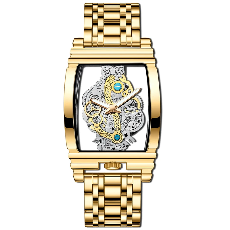 New Fashion Double Sided Hollowed Out Transparent Watch Men Luxury Gold Watches Full Steel Quartz Wristwatches Men Montre Homme - Image 15
