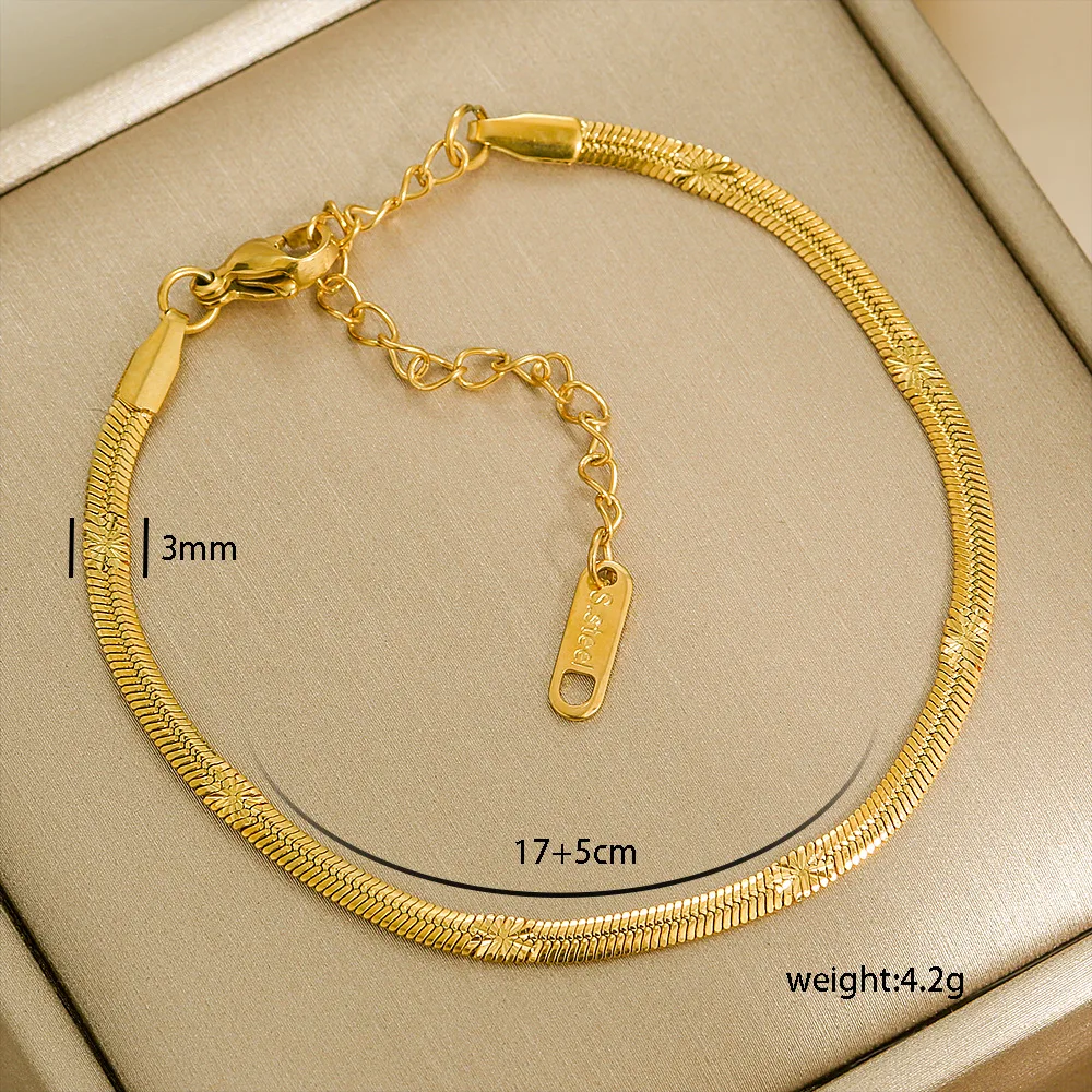 Multi Styles Thick Bracelets Simple High End Gold Filled Beaded Bracelet Personalized Stainless Steel Body Jewelry for Women - Image 16